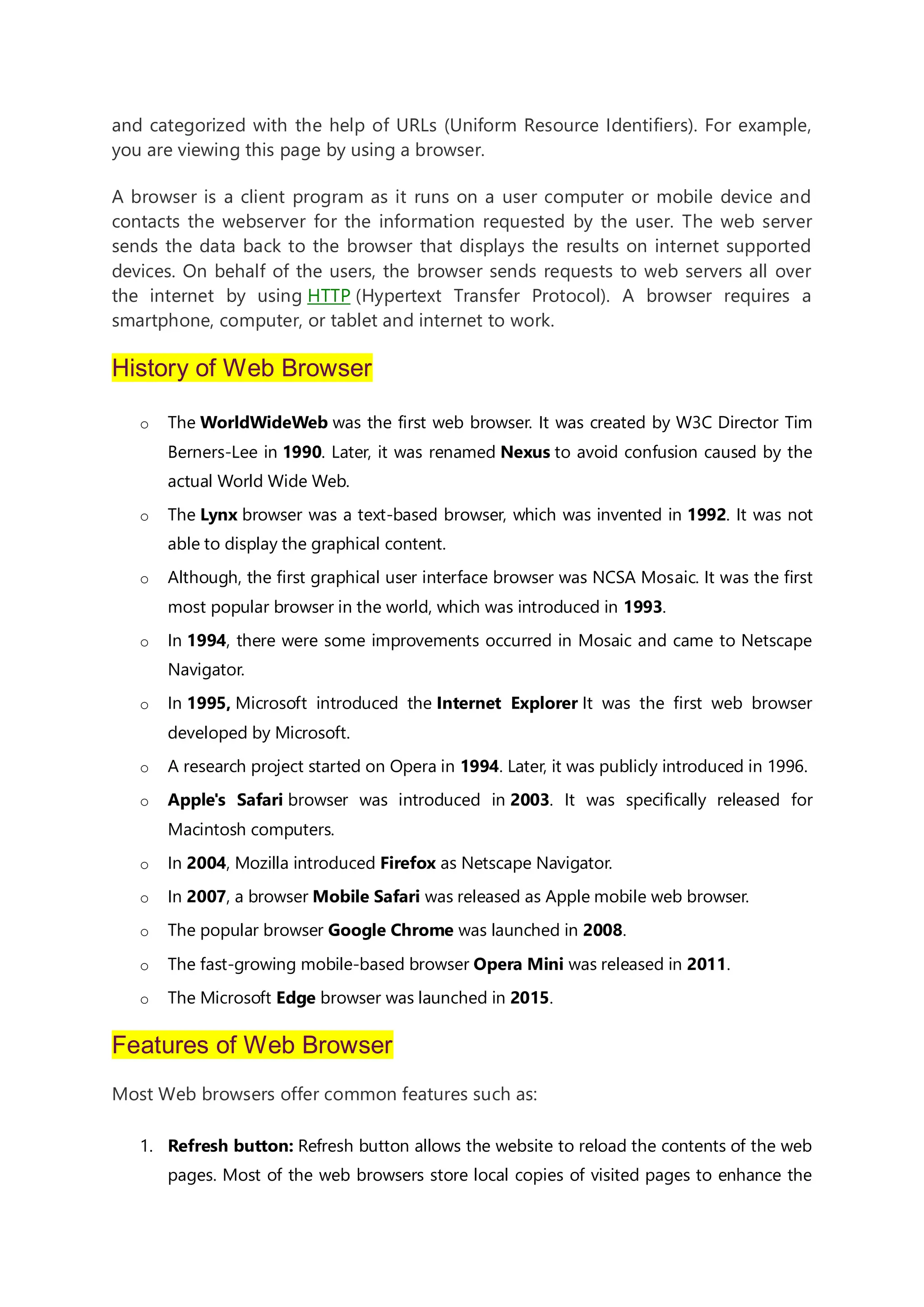 Web and internet technology notes for BCA students | PDF