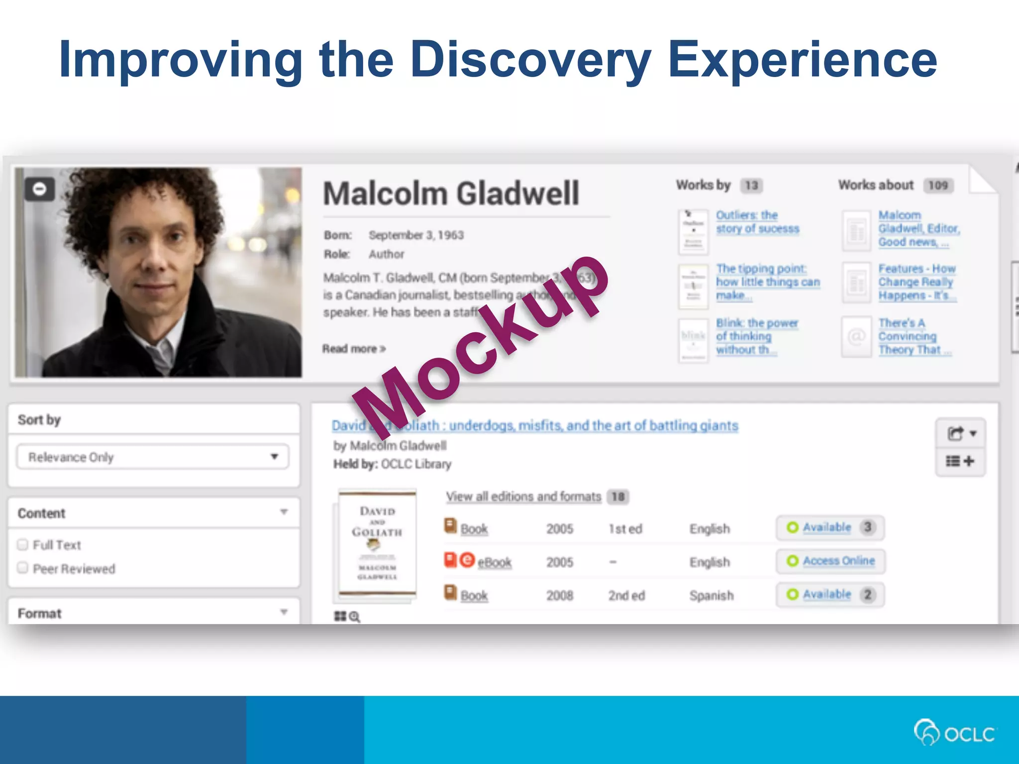 Improving the Discovery Experience
Mockup
 