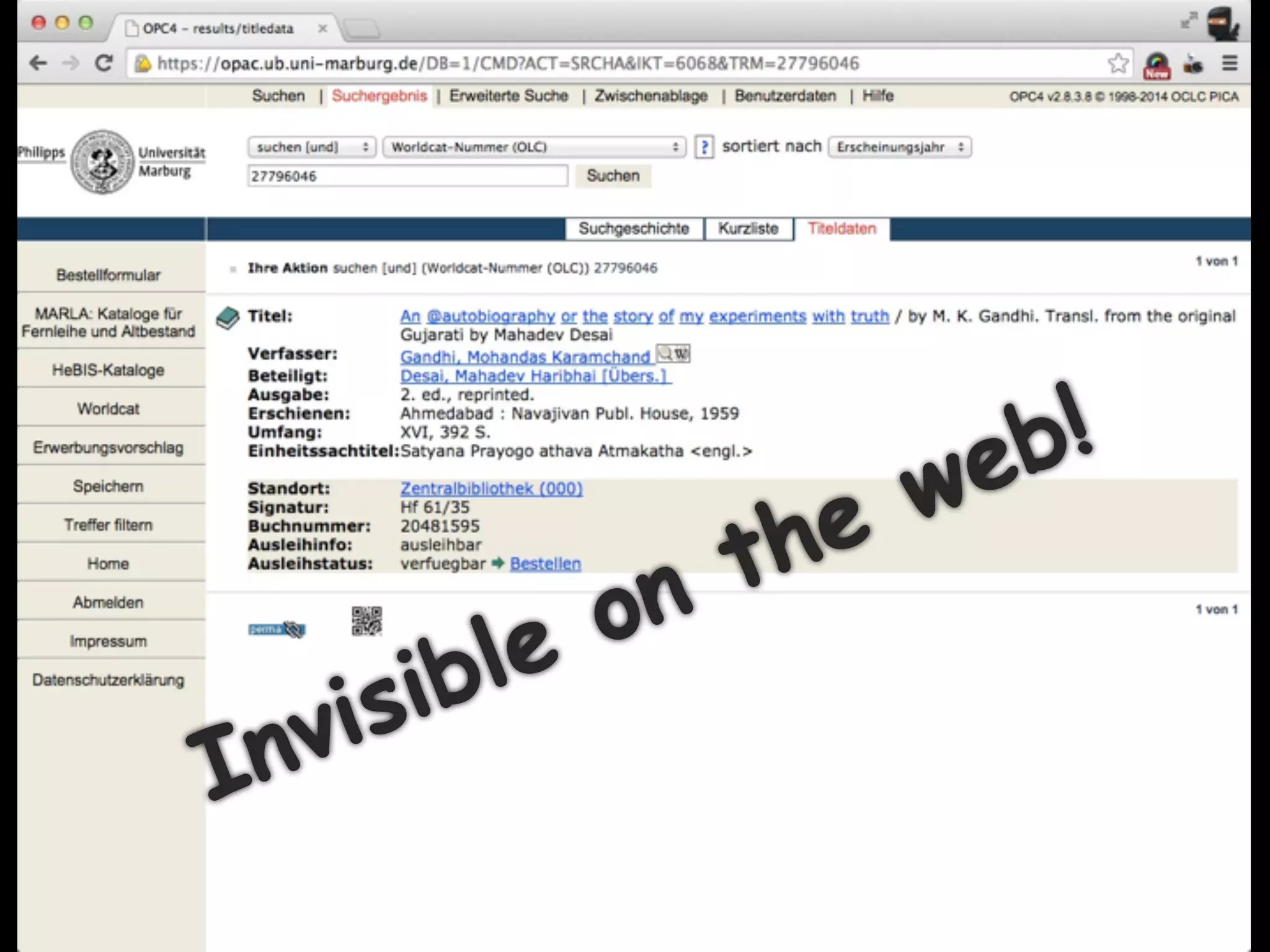 Invisible on the web!
 