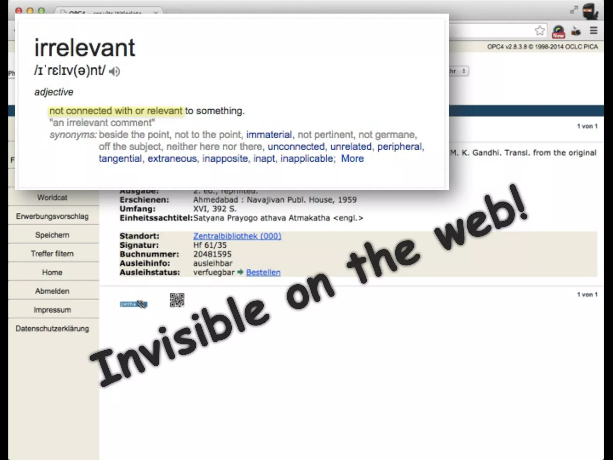 Invisible on the web!
 