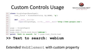 Webium: Page Objects In Python (Eng) | PPTX
