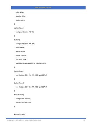 Vtu Code Web Technology web lab manual for fifth semester BE course fifth semester vtu belgaum ...