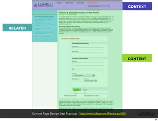 Content Page Design Best Practices http://www.lukew.com/ﬀ/entry.asp?675
                                                                          54
 
