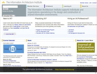 The Information Architecture Institute   http://www.iainstitute.org/

                                                                       71
 