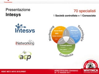 Presentazione




  Presentazione                    70 specialisti
  Intesys         1 Società controllata + 1 Consociata
 