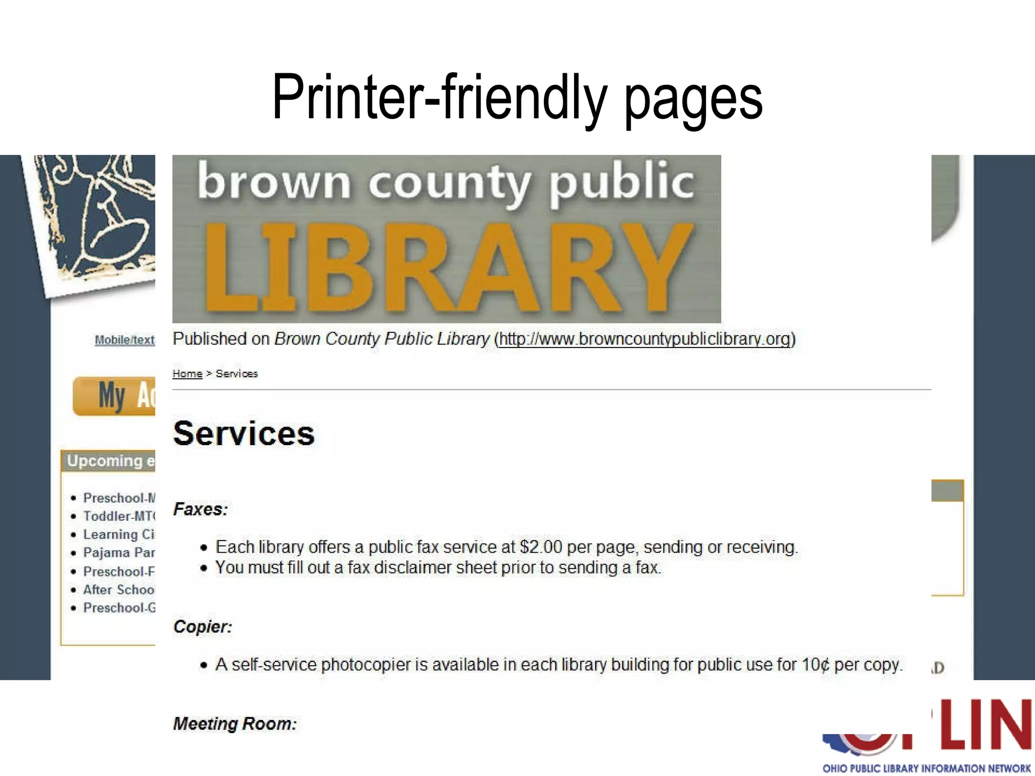 Printer-friendly pages 