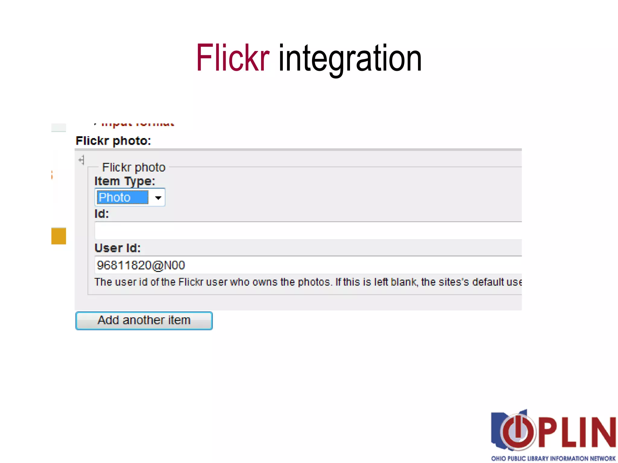 Flickr  integration 