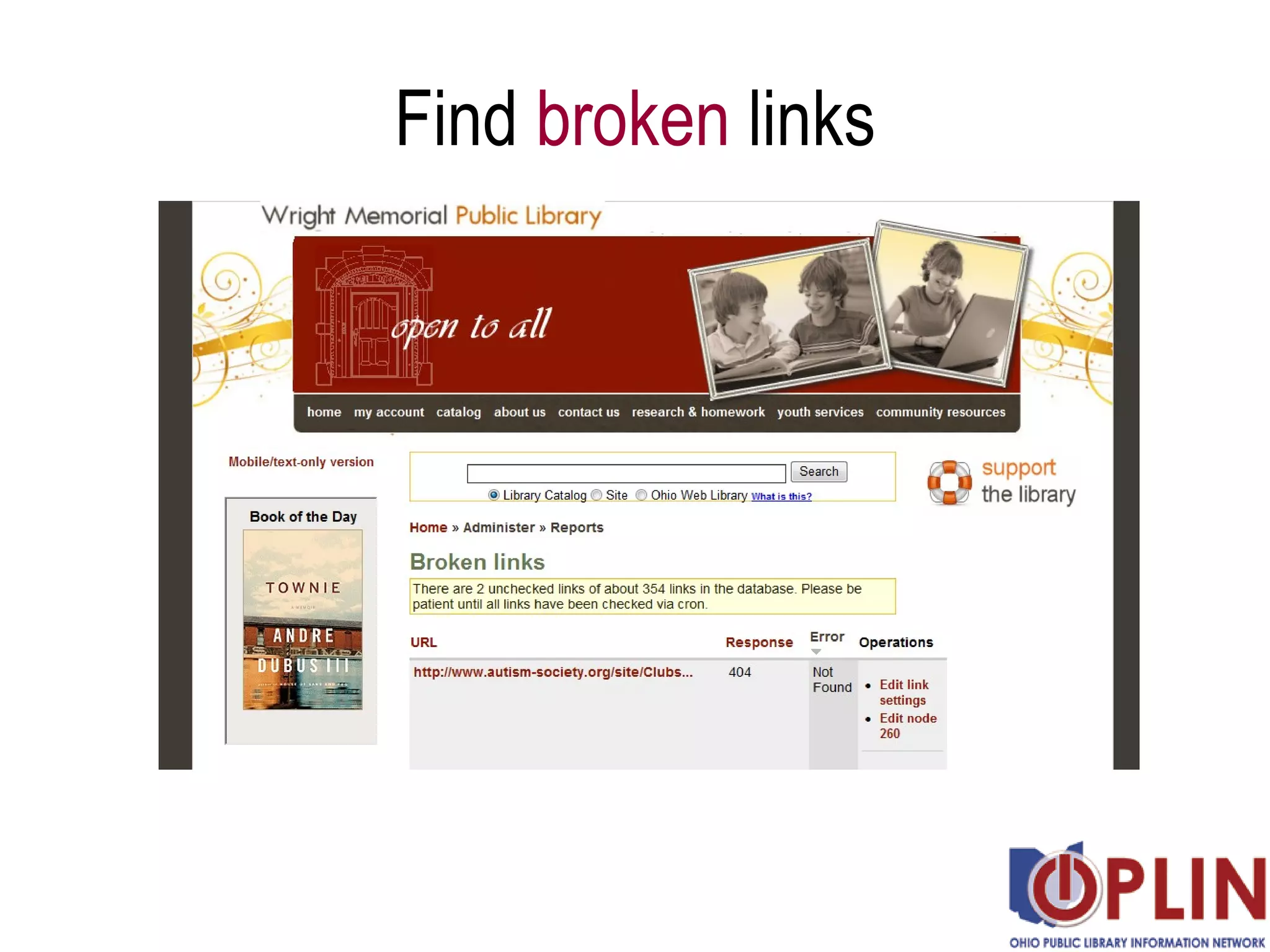 Find  broken  links 