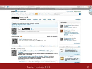 Copyright - LeadershipHQ 2012   29
 