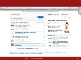 Copyright - LeadershipHQ 2012   30
 