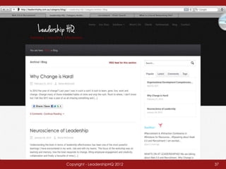Copyright - LeadershipHQ 2012   37
 