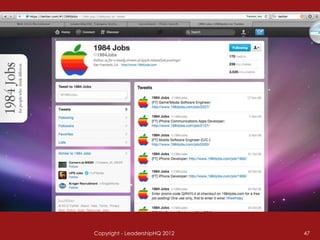 Copyright - LeadershipHQ 2012   47
 