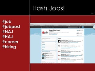 Hash Jobs!
           Copyright - LeadershipHQ 2012   49




#job
#jobpost
#NAJ
#HAJ
#career
#hiring
 