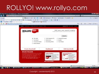 ROLLYO! www.rollyo.com




      Copyright - LeadershipHQ 2012   53
 