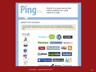 Copyright - LeadershipHQ 2012   55
 