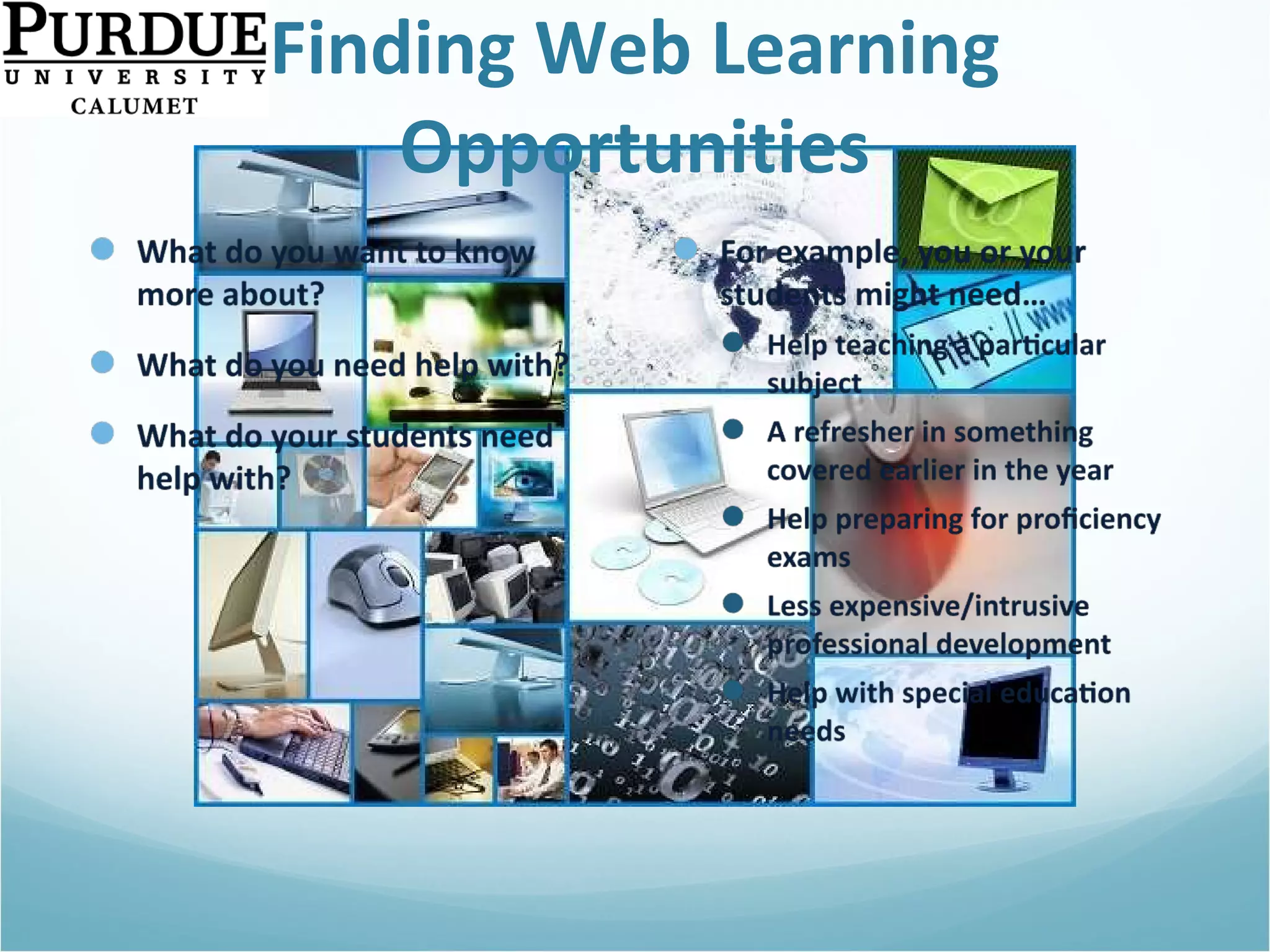 Finding Web Learning Opportunities 