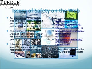 Issues of Safety on the Web 