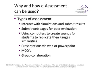 WebLearn to assess practicals | PPT