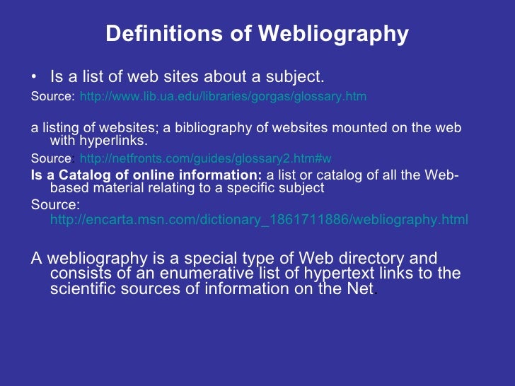 Webliography format image