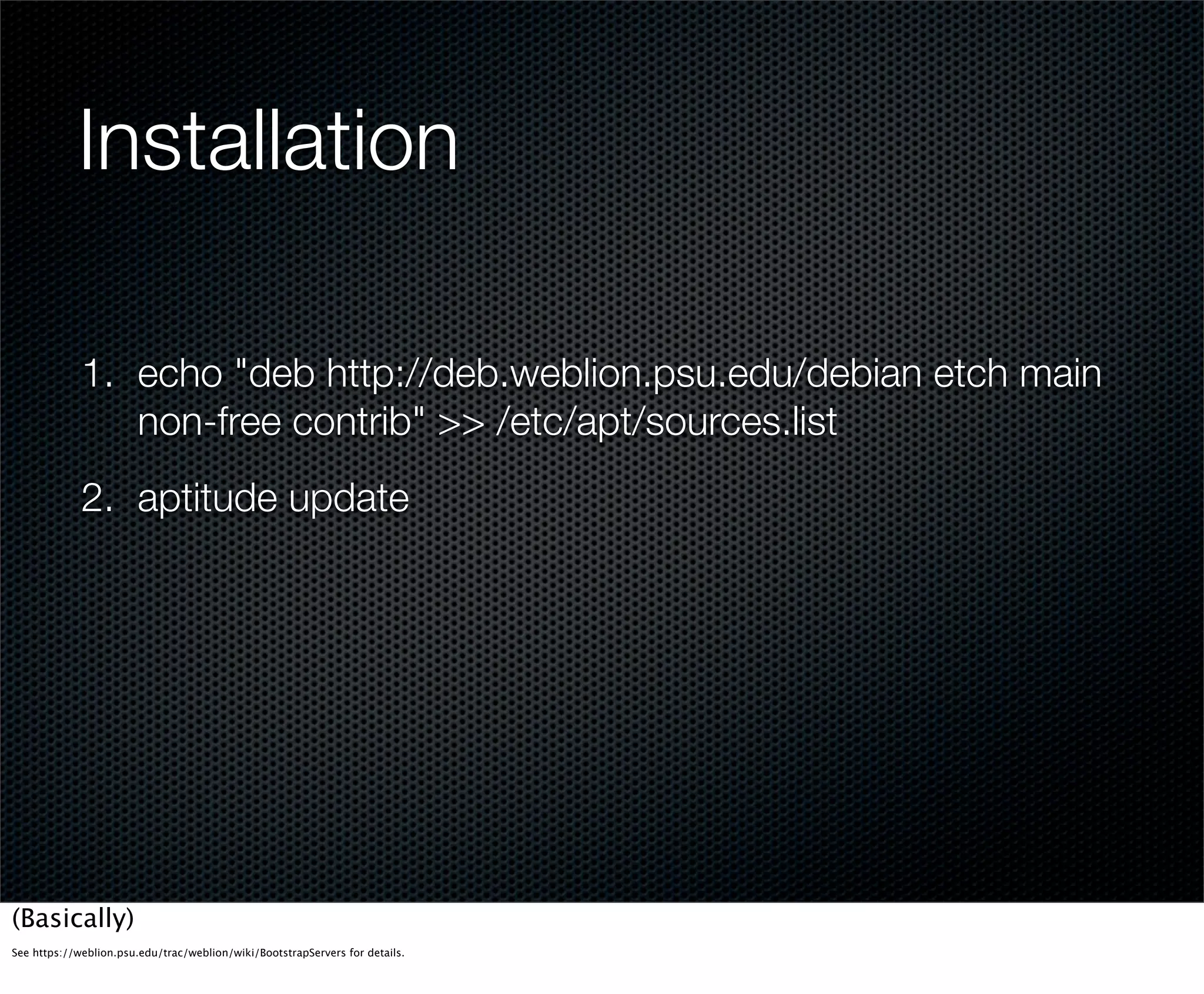 WebLion Hosting Lightning Talk