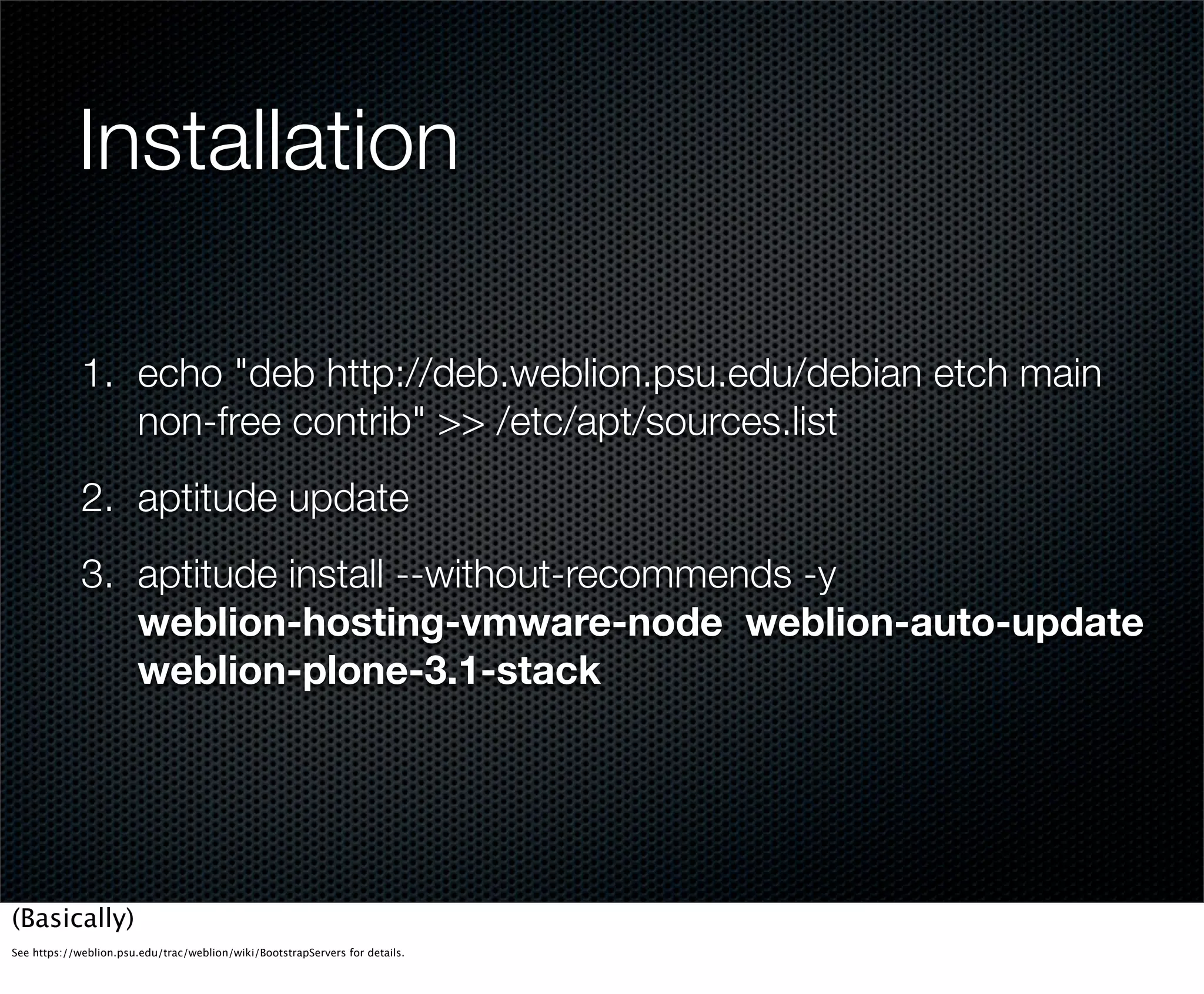 WebLion Hosting Lightning Talk