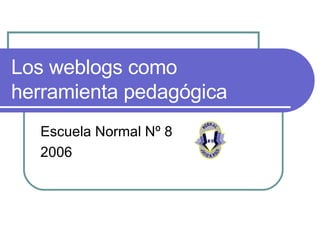 Los weblogs como herramienta pedagógica Escuela Normal Nº 8 2006 