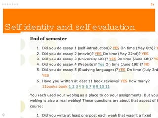 Self identity and self evaluation 