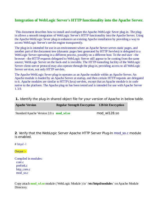 apache weblogic plugin download Configuring apache web server with weblogic weblogicexpert.