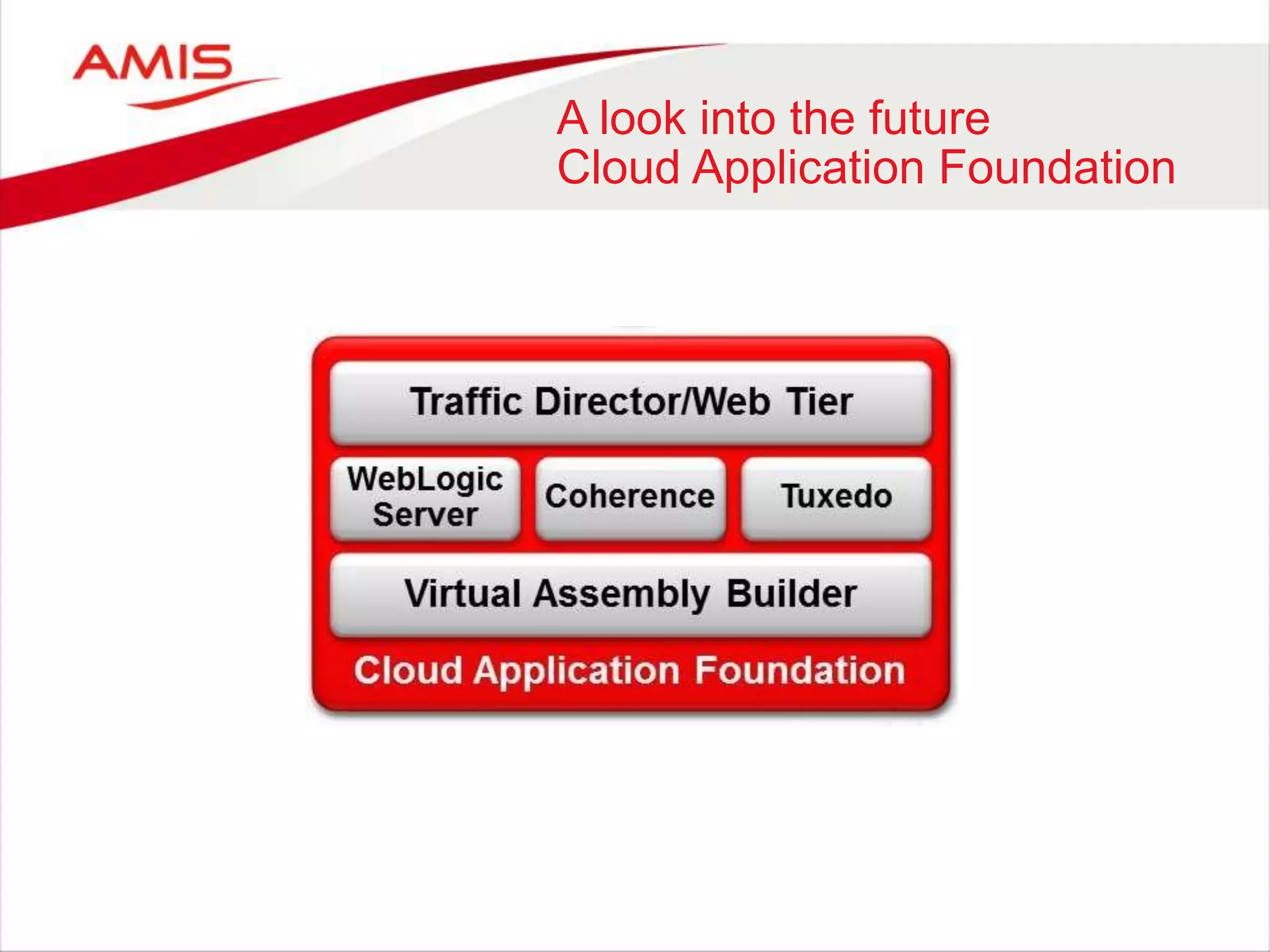 A look into the future
Cloud Application Foundation
 