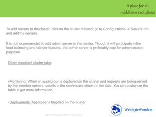 Weblogic server cluster | PPTX