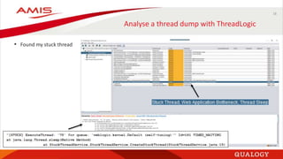 18
Analyse a thread dump with ThreadLogic
• Found my stuck thread
 