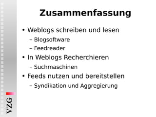 Weblogs, RSS und Content Syndication