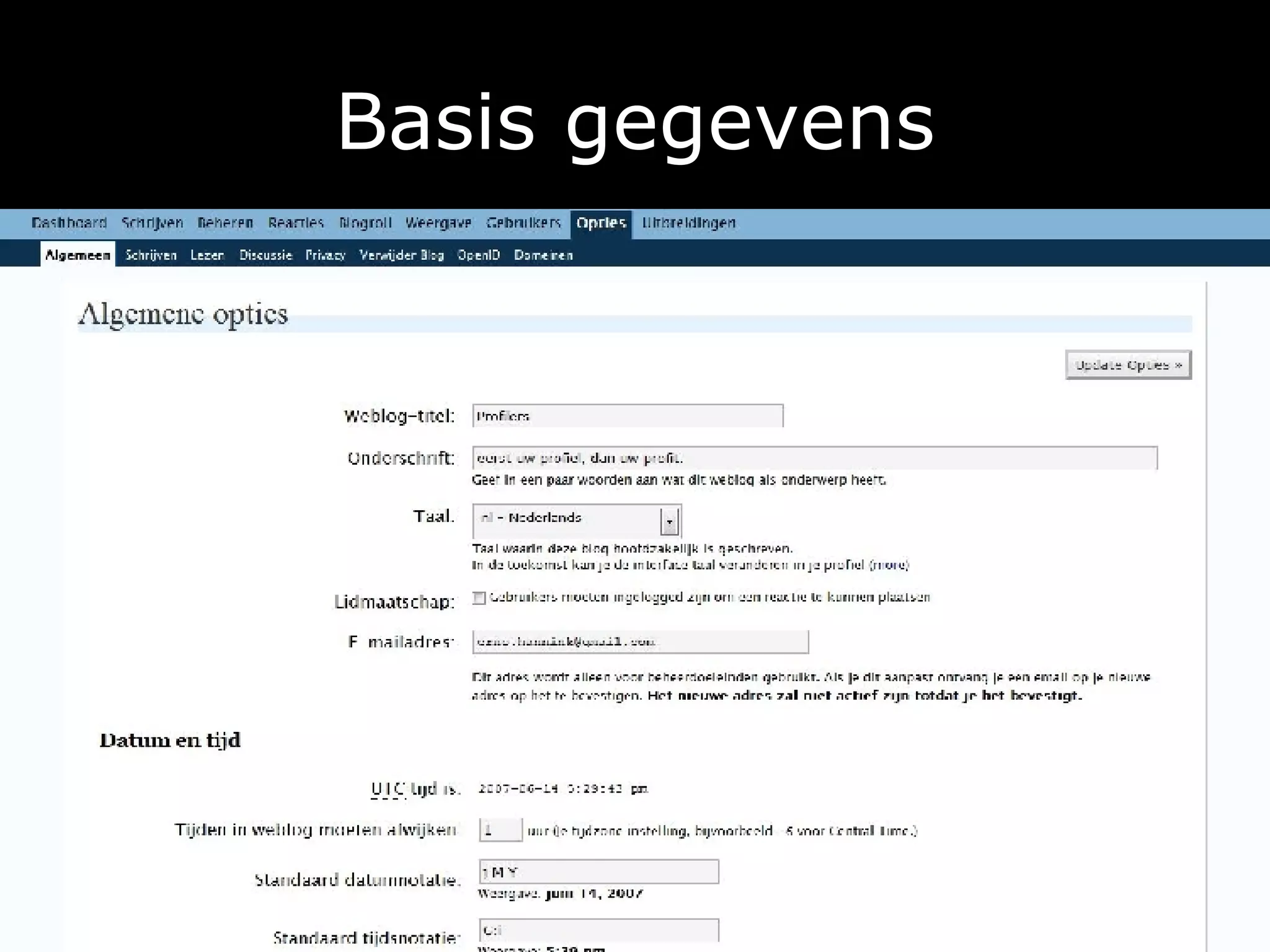 Basis gegevens 