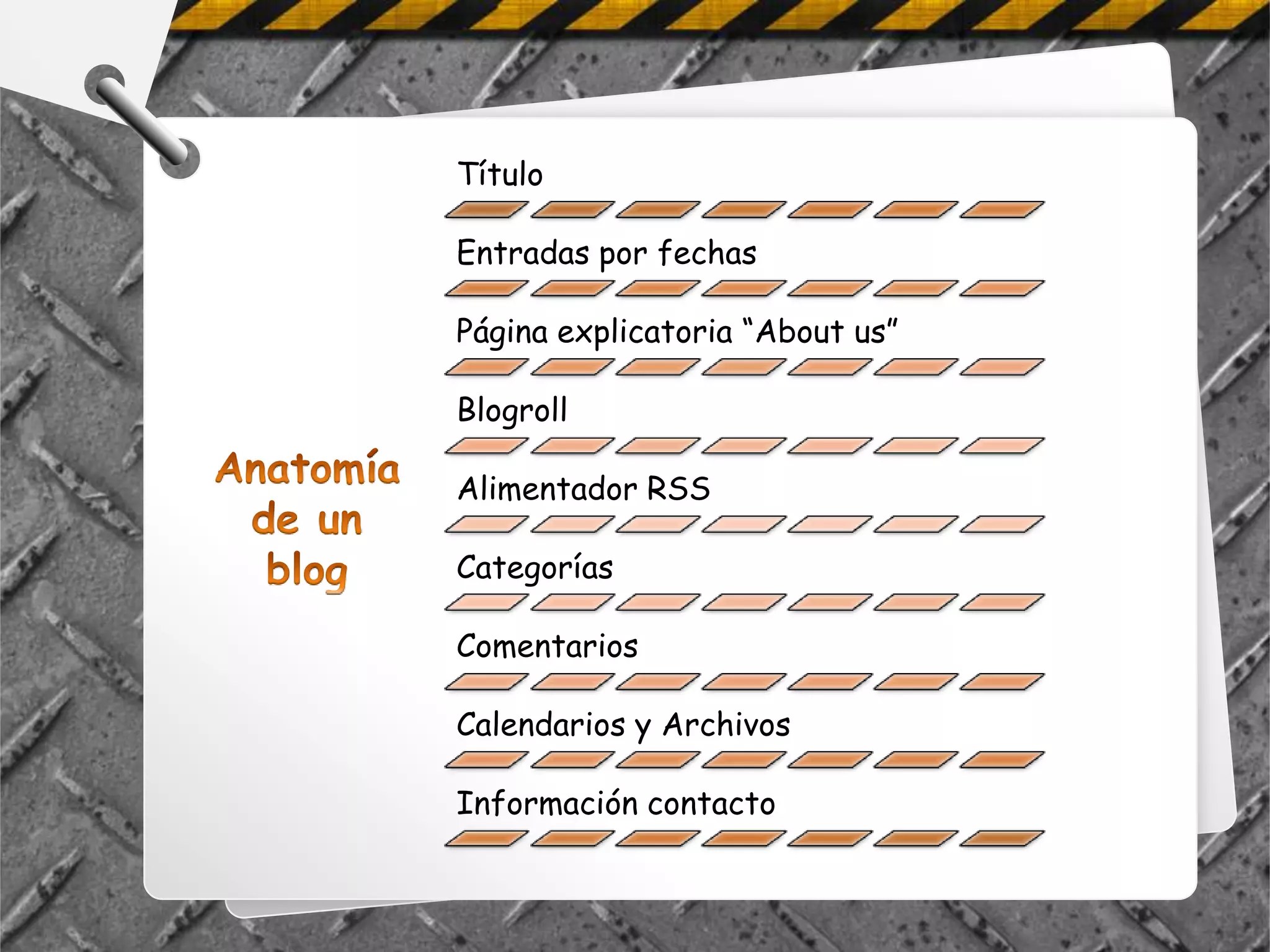 Título

Entradas por fechas

Página explicatoria “About us”

Blogroll

Alimentador RSS

Categorías

Comentarios

Calendarios y Archivos

Información contacto
 