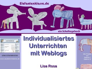 Individualisiertes
  Unterrichten
  mit Weblogs
      Lisa Rosa
 
