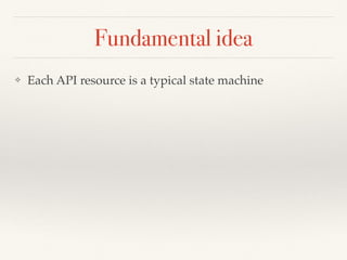 Fundamental idea
❖ Each API resource is a typical state machine
 
