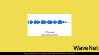 WaveNet
https://deepmind.com/blog/wavenet-generative-model-raw-audio/
 