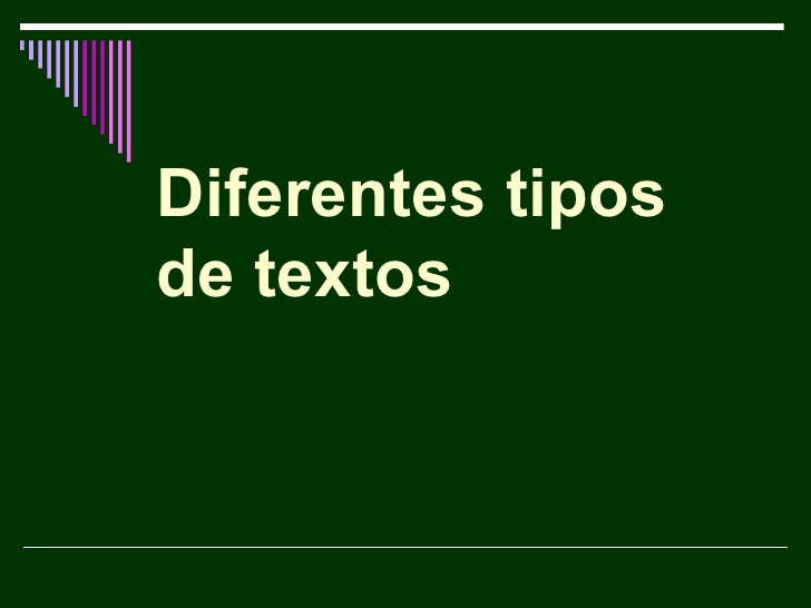 diferentes tipos de textos