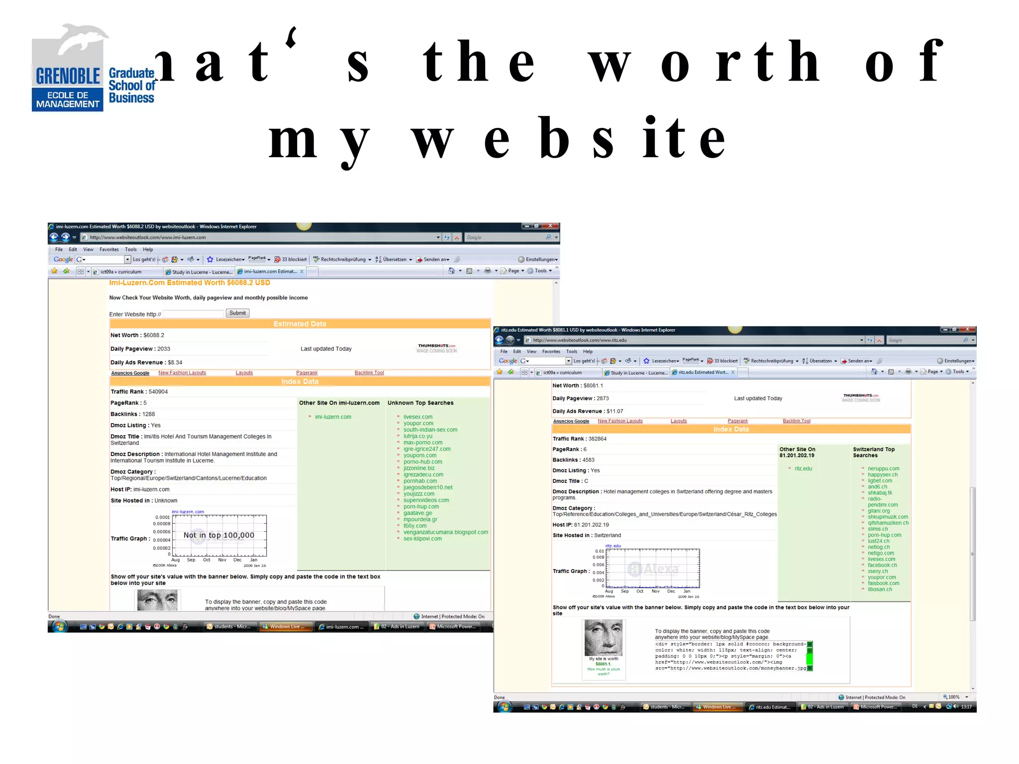 What‘s the worth of my website 