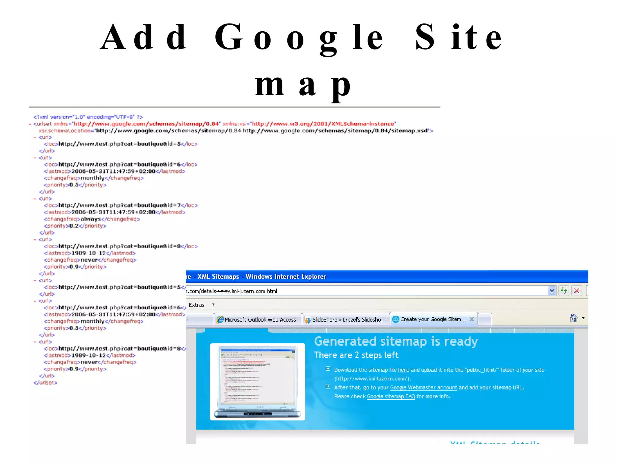 Add Google Site map 