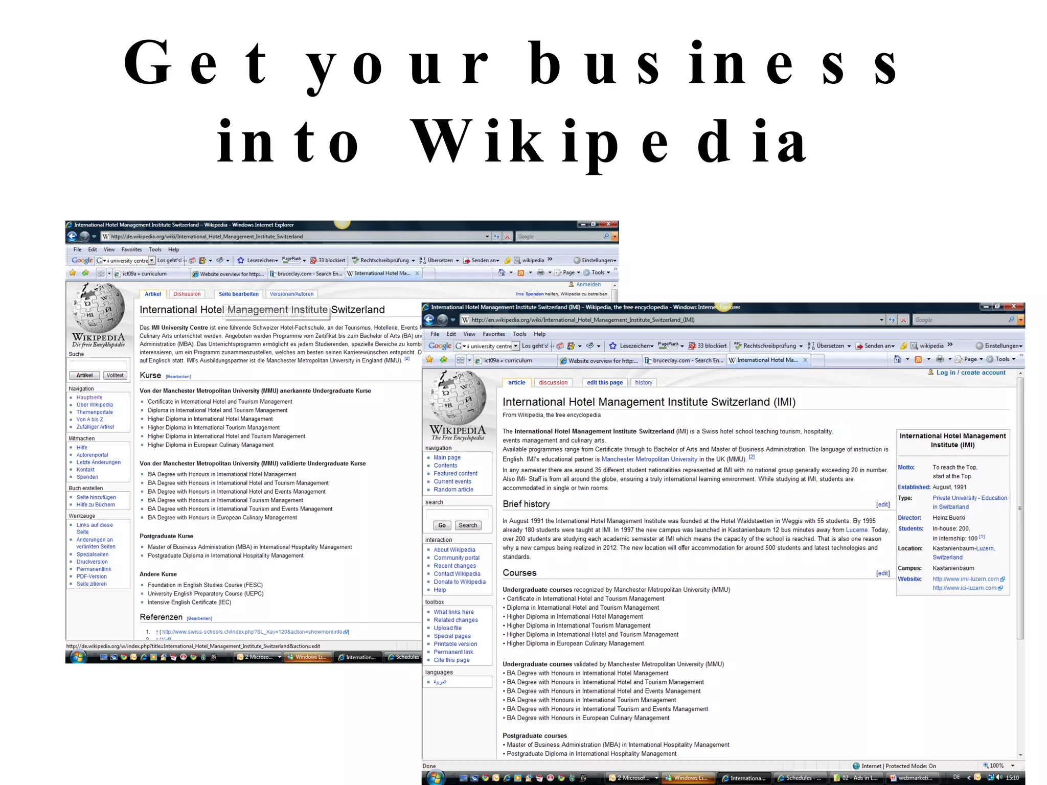 Get your business into Wikipedia 