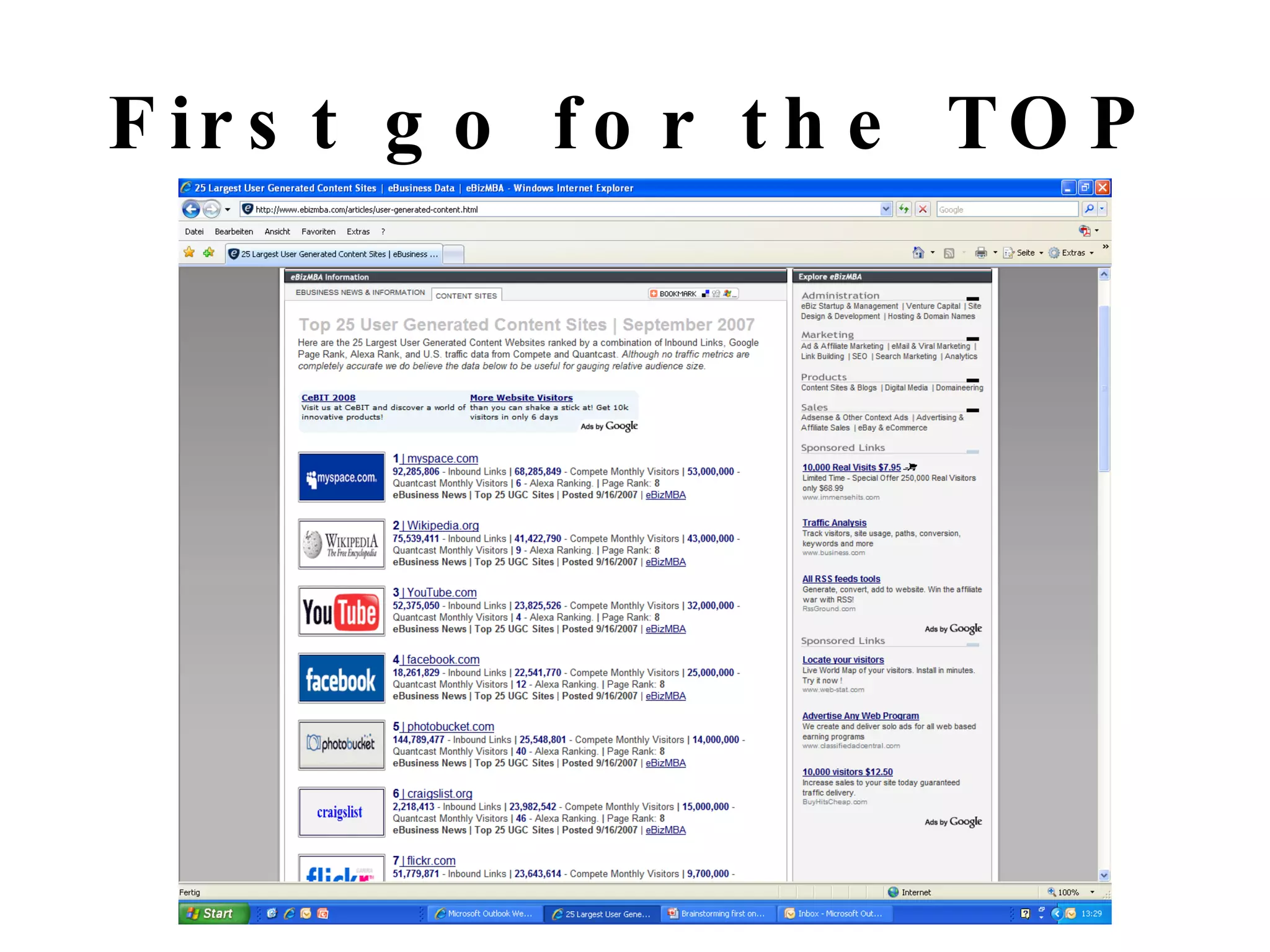 First go for the TOP 