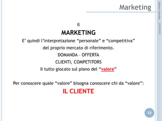 idee attive per lo sviluppo
STEFANO COLOMBINI – WEBMKTG – OTTOBRE 2015
E’ dato dalla capacità del
“produttore” di generare
valore attraverso la
interazione col cliente
 