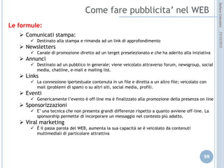 idee attive per lo sviluppo
STEFANO COLOMBINI – WEBMKTG – OTTOBRE 2015
Cosa sono:
Sono il “come” viene visualizzato il risultato sul MdR.
Title
Description URL
 