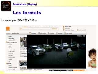 Laurent Peyrat - mai 2013 - http://www.peyrat.fr
Le rectangle 16/9e 320 x 180 px
Les formats
Acquisition (display)
 