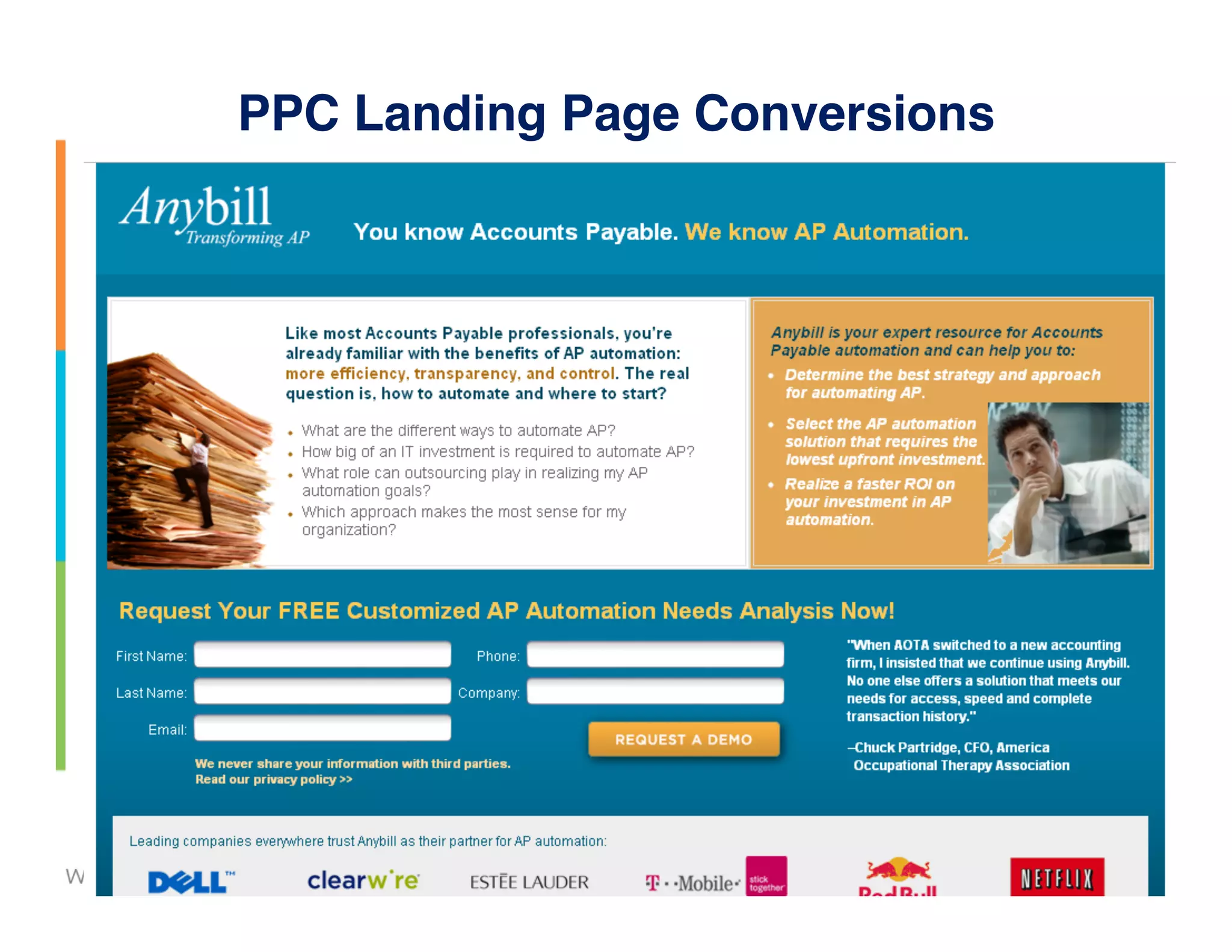 PPC Landing Page Conversions




                         #webmarketing123
 