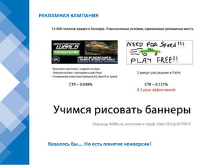 РЕКЛАМНАЯ КАМПАНИЯ




  Казалось бы…. Но есть понятие конверсии!
 