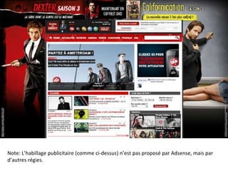 Note: L’habillage publicitaire (comme ci-dessus) n’est pas proposé par Adsense, mais par
d’autres régies.
 