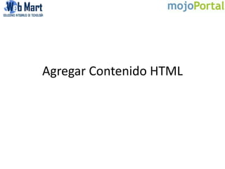 Agregar Contenido HTML 