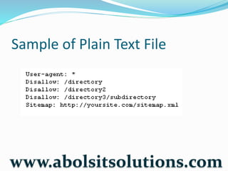 Sample of Plain Text File
www.abolsitsolutions.com
 